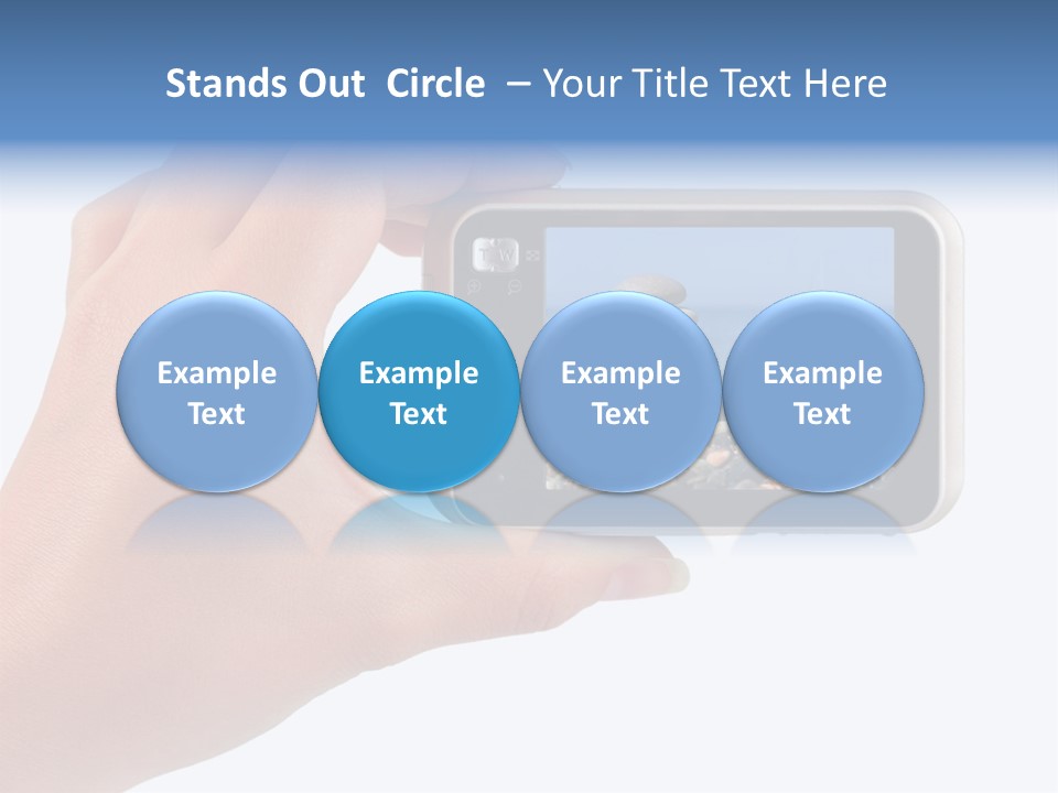 Photo Camera In Hand Isolated On White Background PowerPoint Template