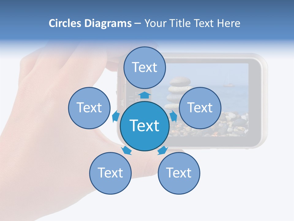 Photo Camera In Hand Isolated On White Background PowerPoint Template