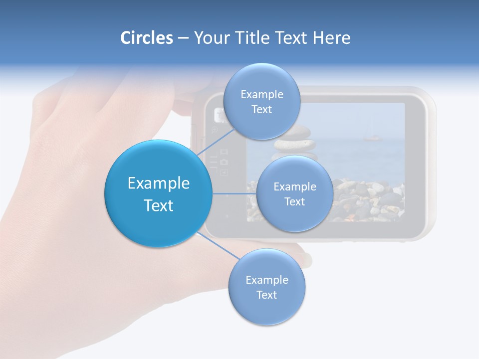 Photo Camera In Hand Isolated On White Background PowerPoint Template