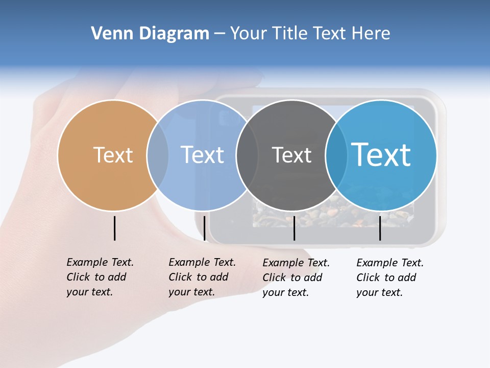 Photo Camera In Hand Isolated On White Background PowerPoint Template