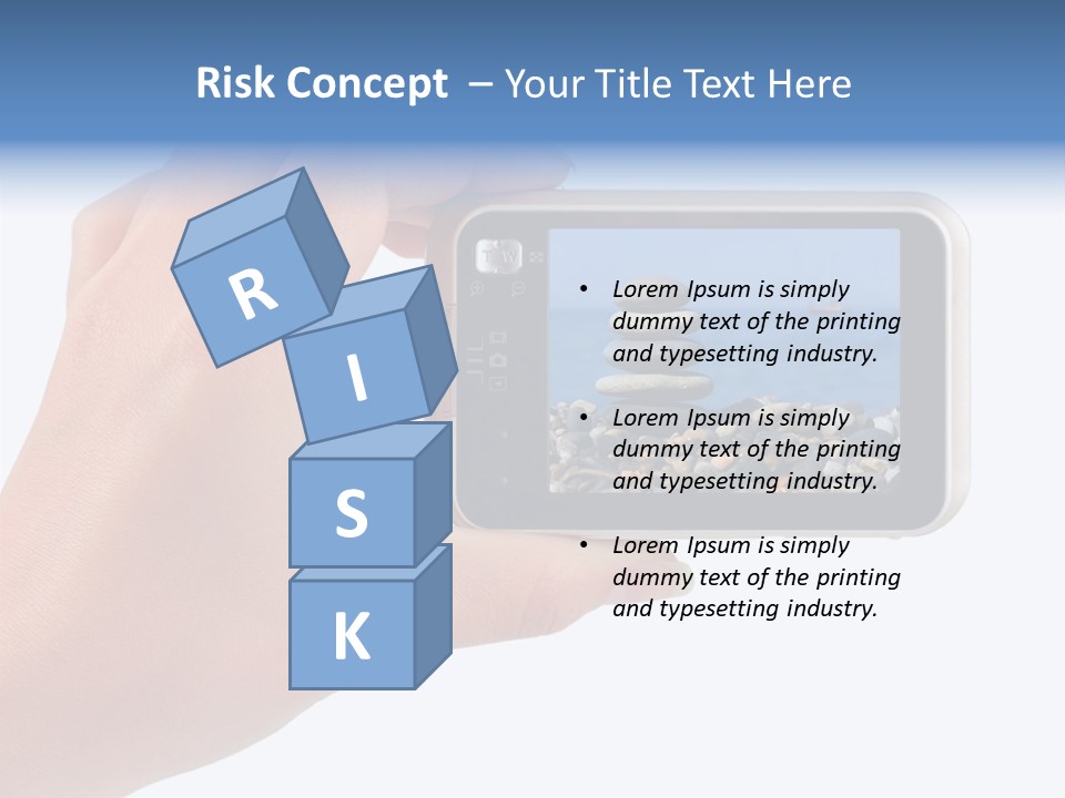 Photo Camera In Hand Isolated On White Background PowerPoint Template