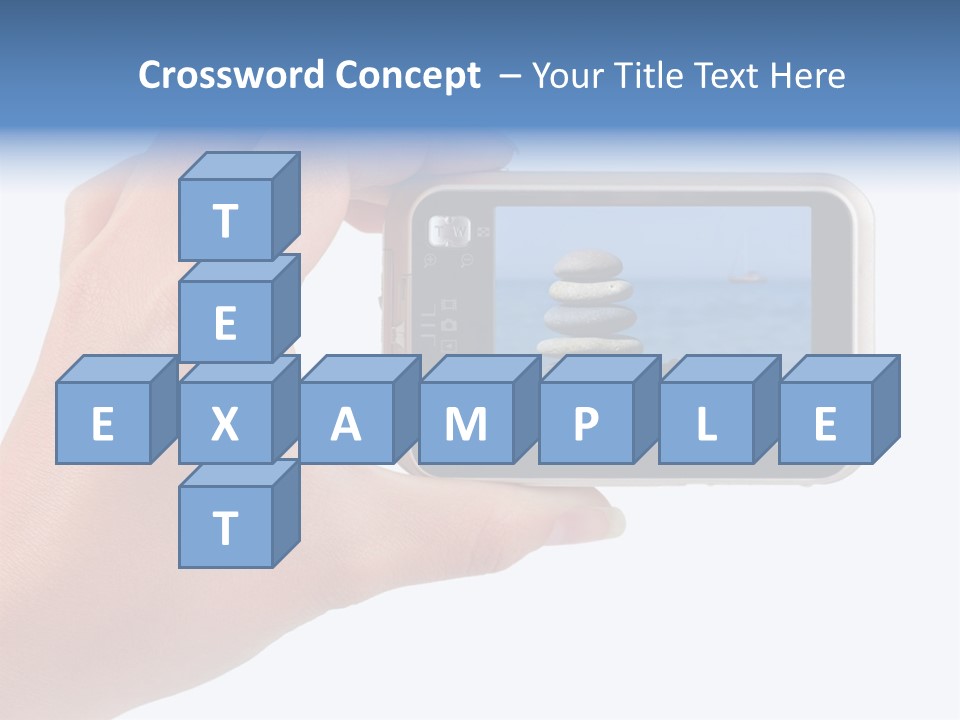 Photo Camera In Hand Isolated On White Background PowerPoint Template