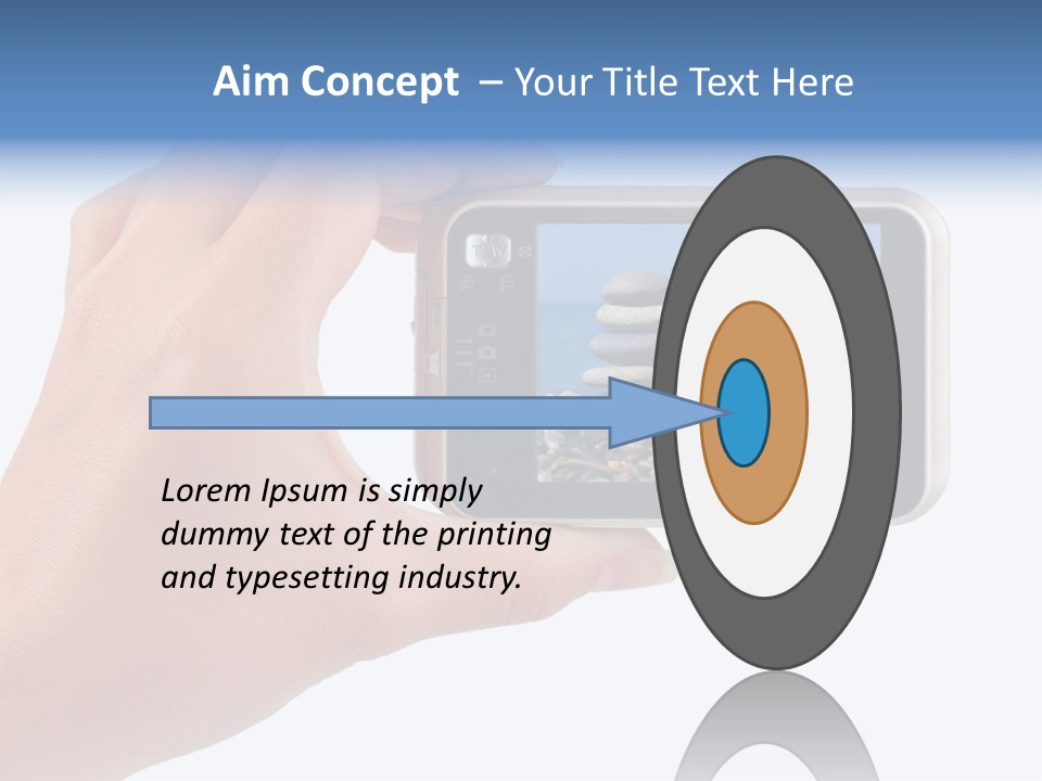 Photo Camera In Hand Isolated On White Background PowerPoint Template