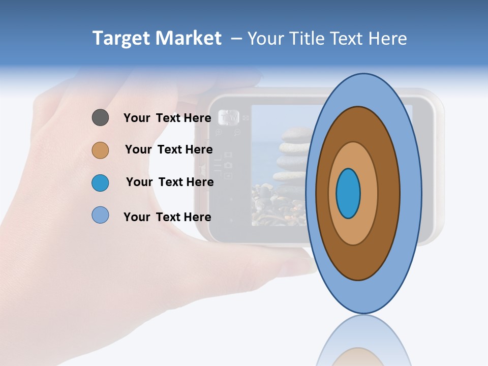 Photo Camera In Hand Isolated On White Background PowerPoint Template