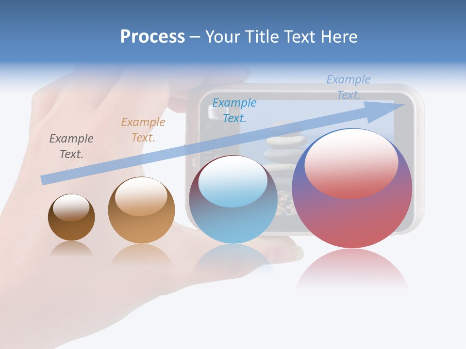 Photo Camera In Hand Isolated On White Background PowerPoint Template