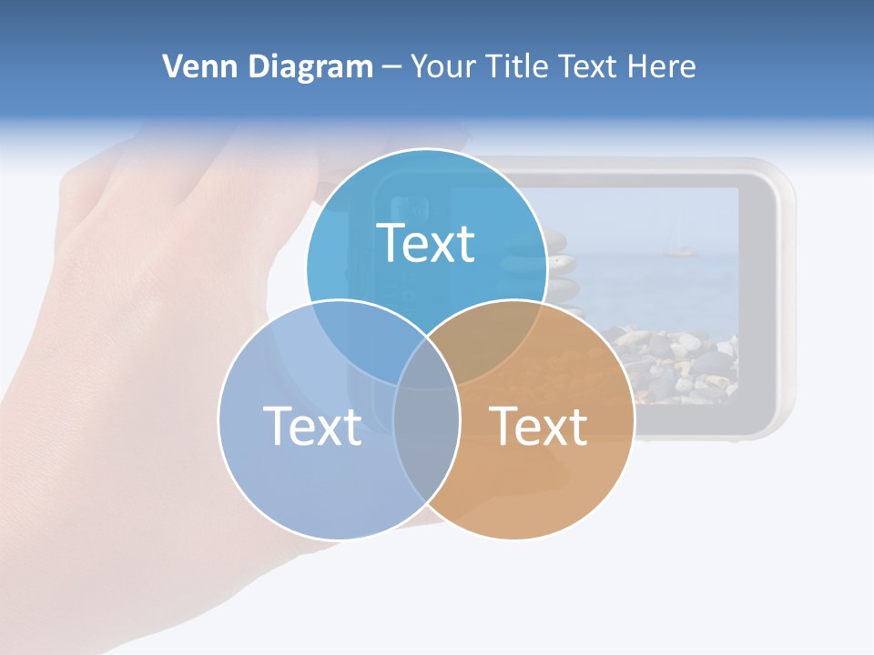 Photo Camera In Hand Isolated On White Background PowerPoint Template