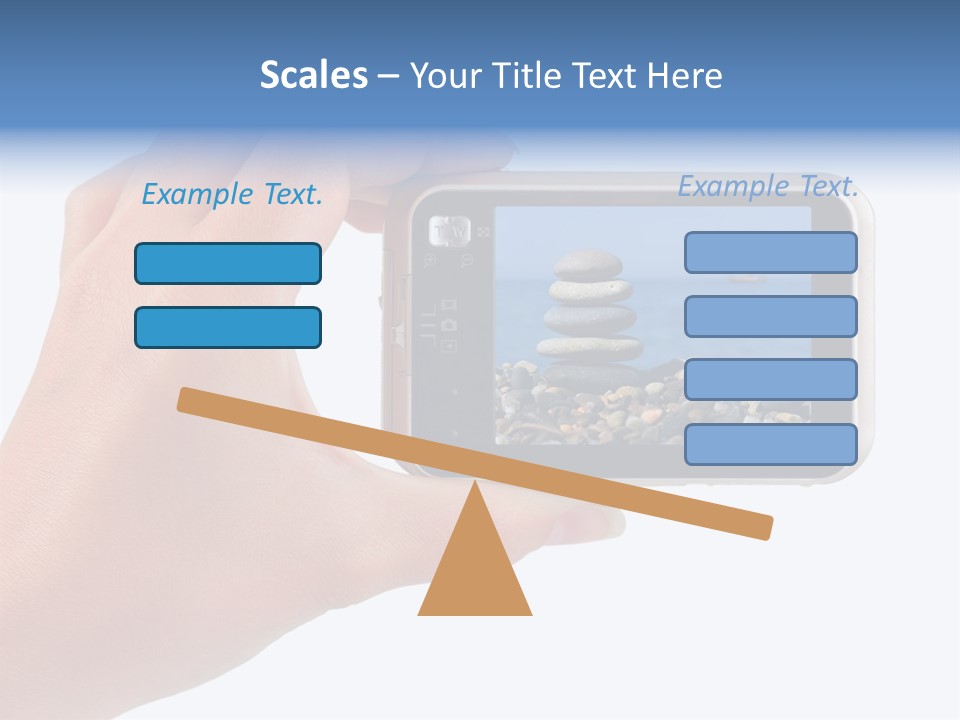 Photo Camera In Hand Isolated On White Background PowerPoint Template