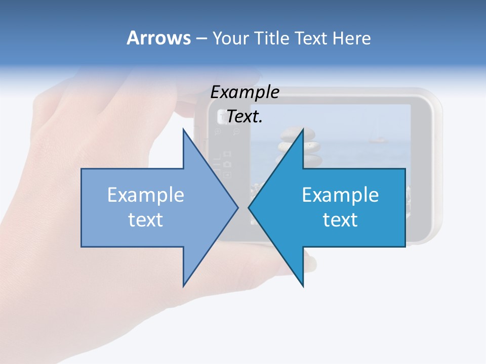 Photo Camera In Hand Isolated On White Background PowerPoint Template