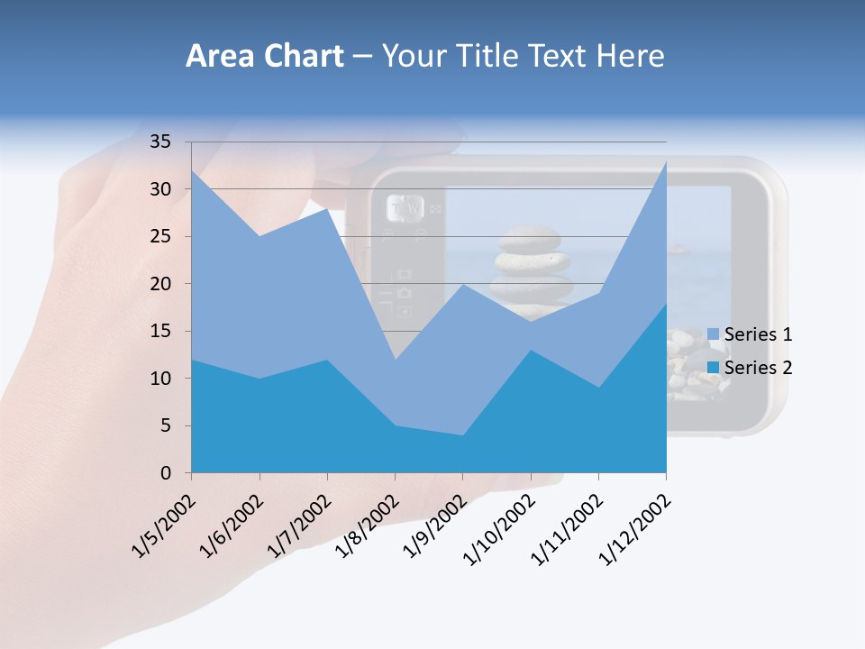 Photo Camera In Hand Isolated On White Background PowerPoint Template
