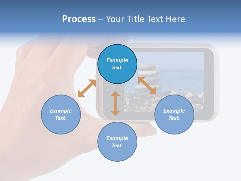 Photo Camera In Hand Isolated On White Background PowerPoint Template