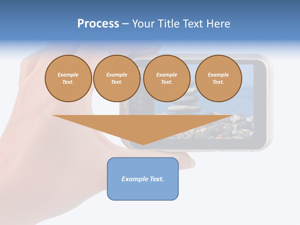 Photo Camera In Hand Isolated On White Background PowerPoint Template