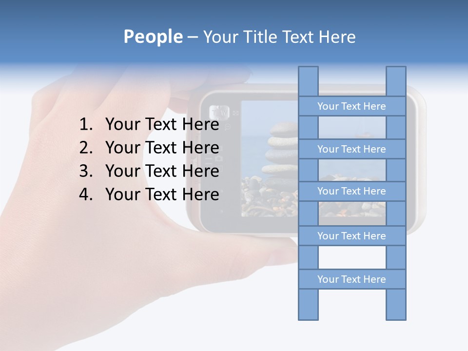 Photo Camera In Hand Isolated On White Background PowerPoint Template