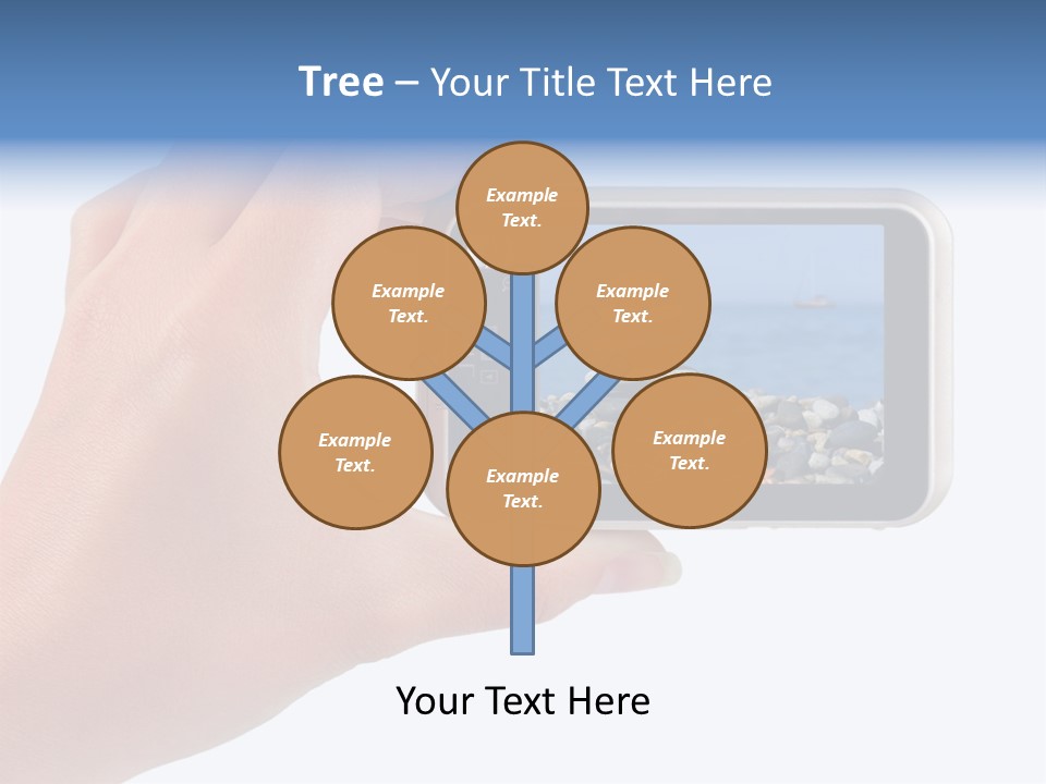 Photo Camera In Hand Isolated On White Background PowerPoint Template