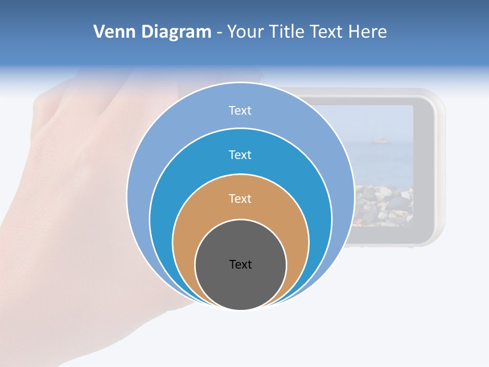 Photo Camera In Hand Isolated On White Background PowerPoint Template