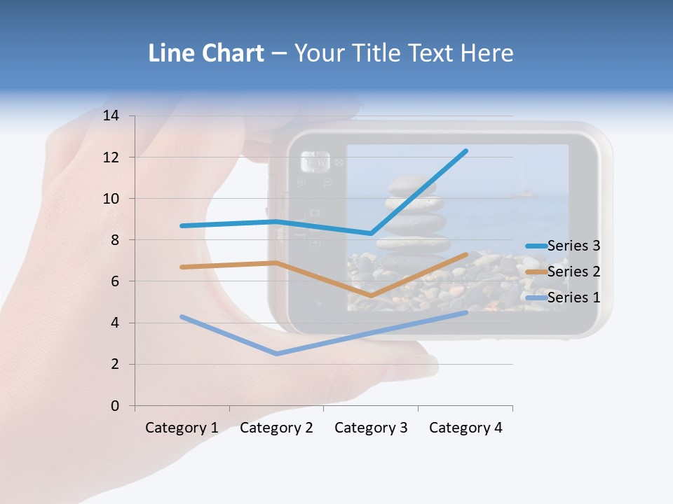 Photo Camera In Hand Isolated On White Background PowerPoint Template