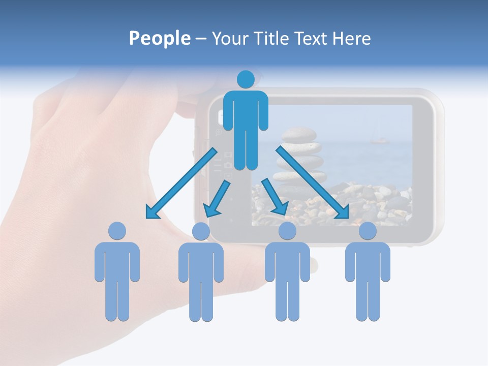 Photo Camera In Hand Isolated On White Background PowerPoint Template