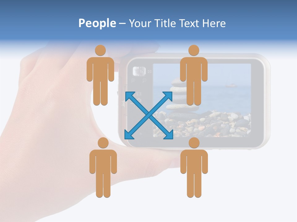 Photo Camera In Hand Isolated On White Background PowerPoint Template