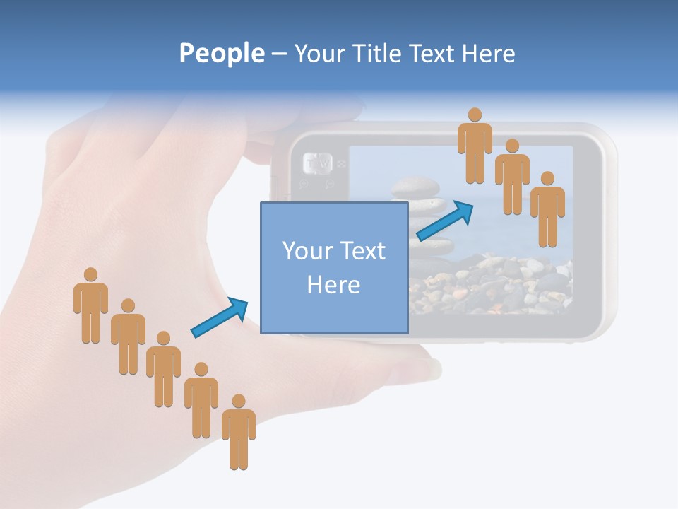 Photo Camera In Hand Isolated On White Background PowerPoint Template