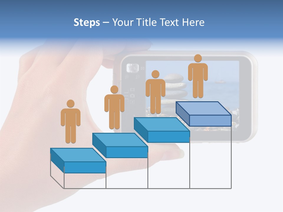 Photo Camera In Hand Isolated On White Background PowerPoint Template