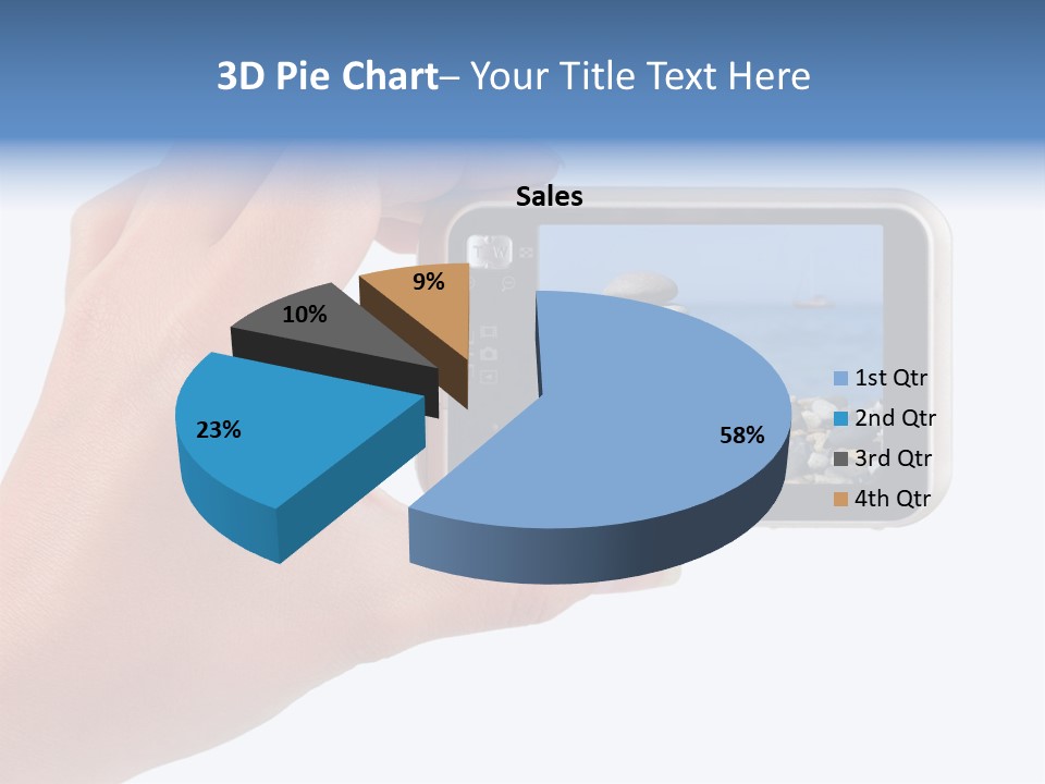 Photo Camera In Hand Isolated On White Background PowerPoint Template