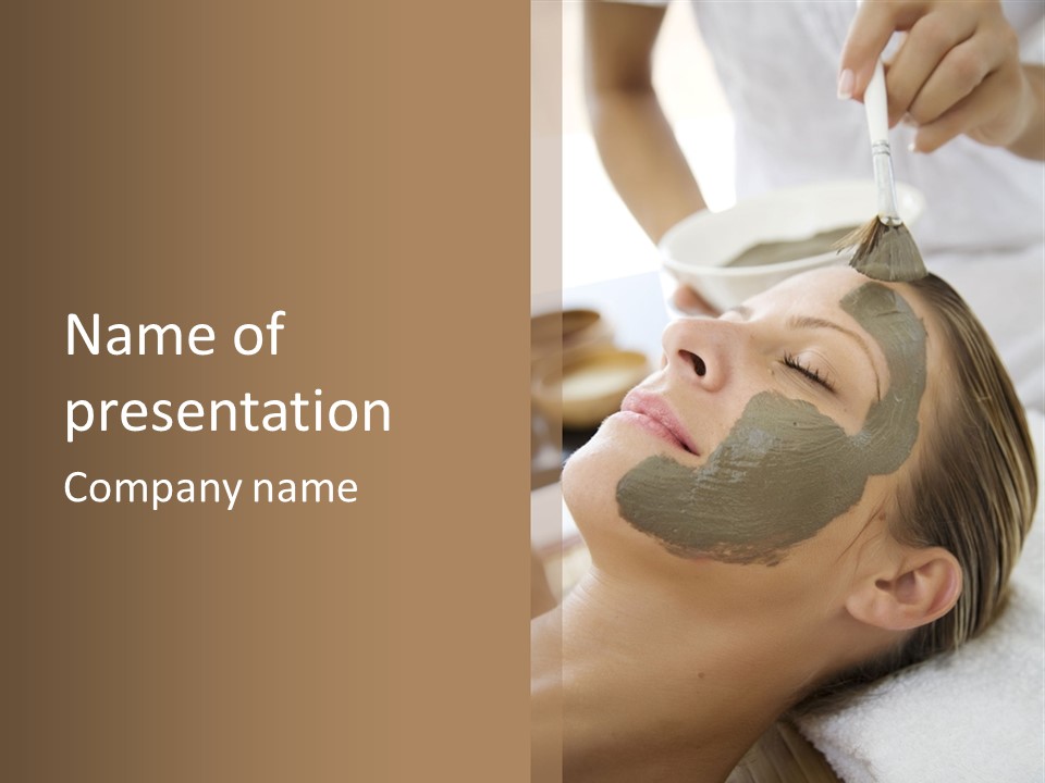 Woman Havin Mud Mask Applied To Her Face By Professional PowerPoint Template