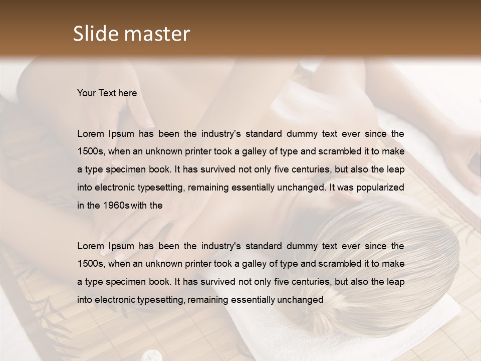 Female Receiving Professional Massage PowerPoint Template