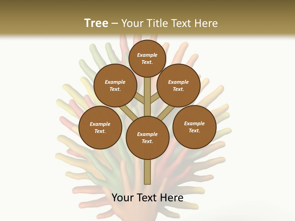 The Tree Made Of Multicolored Plasticine Hands On A White Background PowerPoint Template