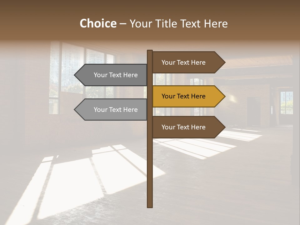 Old Brick Building Is Under Reconstruction For Modern Office Spaces. Downtown Toronto. PowerPoint Template