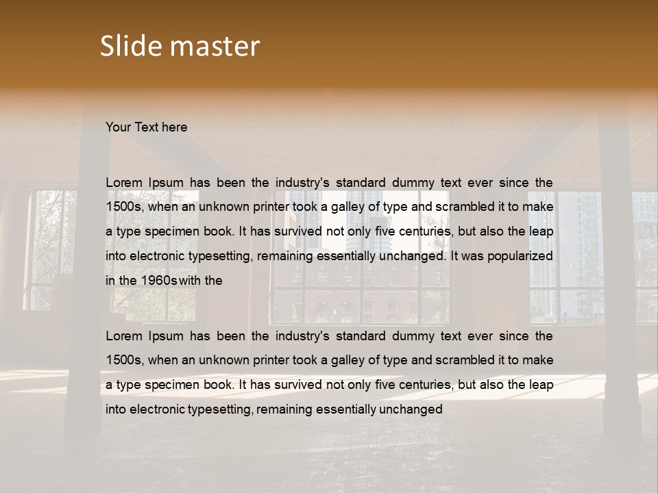 Old Brick Building Is Under Reconstruction For Modern Office Spaces. Downtown Toronto. PowerPoint Template