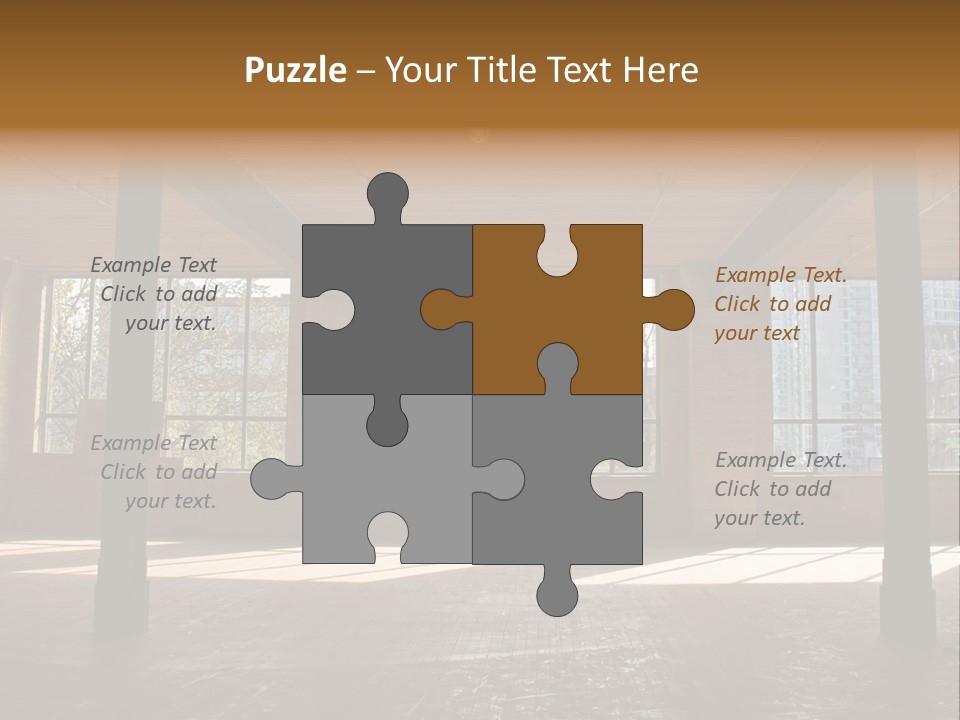 Old Brick Building Is Under Reconstruction For Modern Office Spaces. Downtown Toronto. PowerPoint Template
