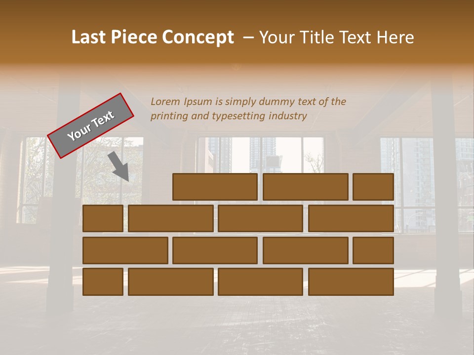 Old Brick Building Is Under Reconstruction For Modern Office Spaces. Downtown Toronto. PowerPoint Template