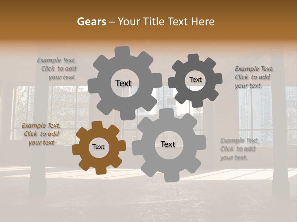 Old Brick Building Is Under Reconstruction For Modern Office Spaces. Downtown Toronto. PowerPoint Template