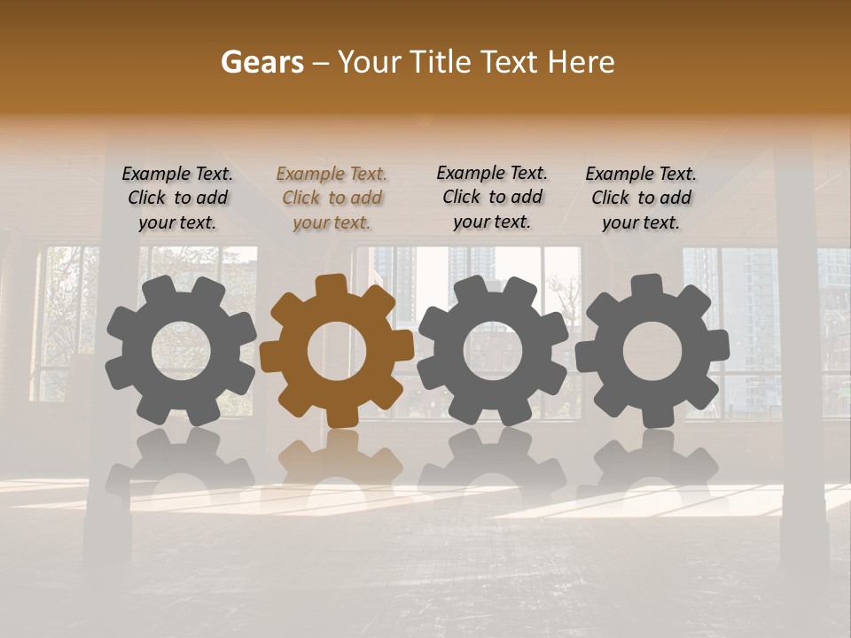 Old Brick Building Is Under Reconstruction For Modern Office Spaces. Downtown Toronto. PowerPoint Template