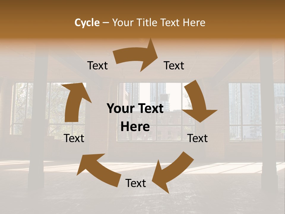 Old Brick Building Is Under Reconstruction For Modern Office Spaces. Downtown Toronto. PowerPoint Template