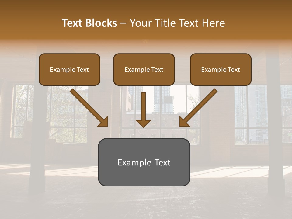 Old Brick Building Is Under Reconstruction For Modern Office Spaces. Downtown Toronto. PowerPoint Template