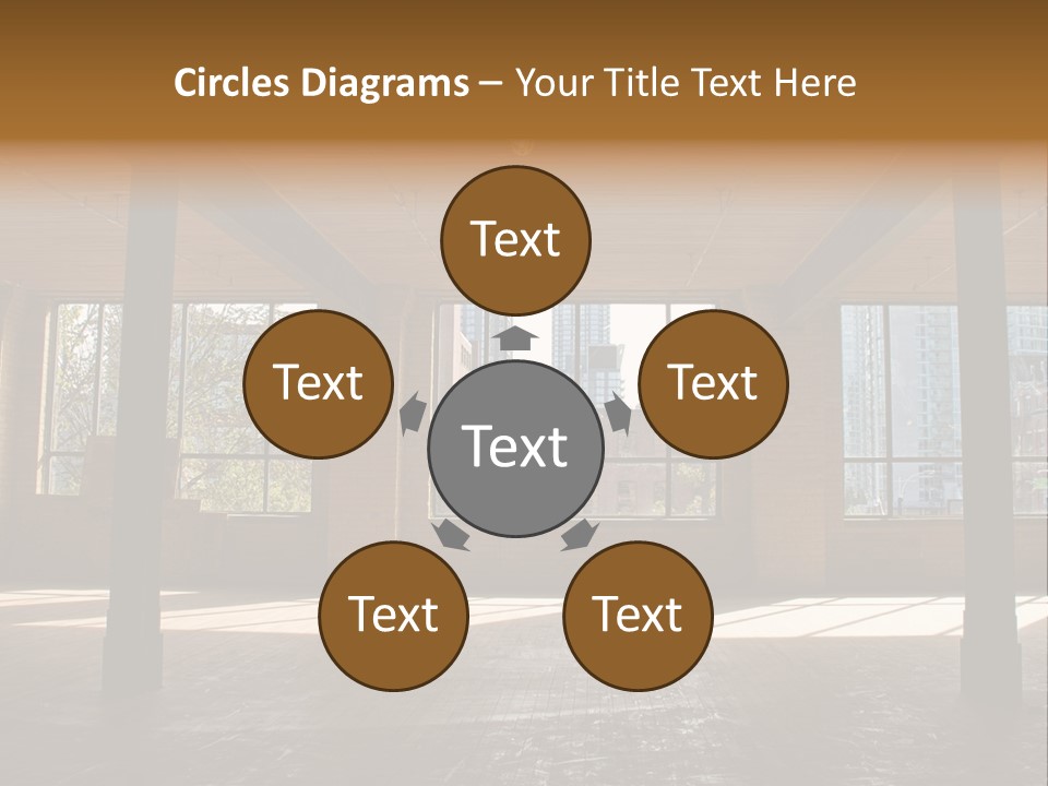 Old Brick Building Is Under Reconstruction For Modern Office Spaces. Downtown Toronto. PowerPoint Template