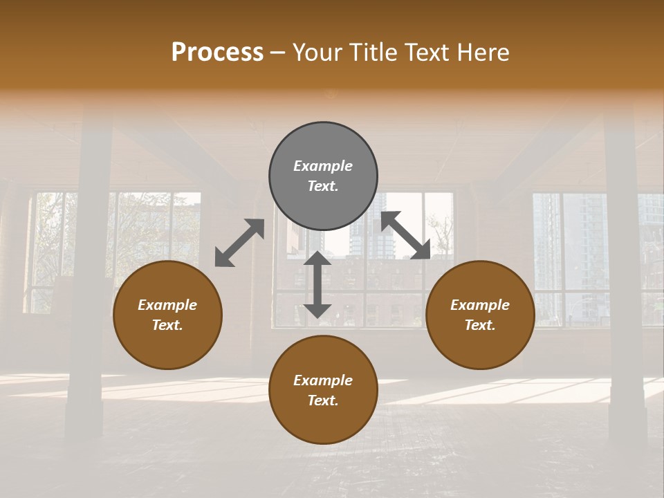 Old Brick Building Is Under Reconstruction For Modern Office Spaces. Downtown Toronto. PowerPoint Template