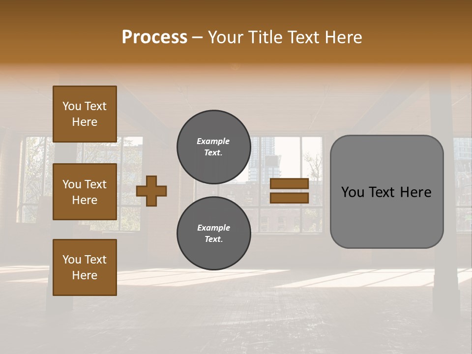 Old Brick Building Is Under Reconstruction For Modern Office Spaces. Downtown Toronto. PowerPoint Template