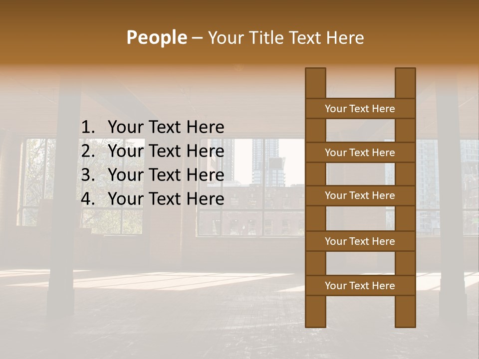 Old Brick Building Is Under Reconstruction For Modern Office Spaces. Downtown Toronto. PowerPoint Template