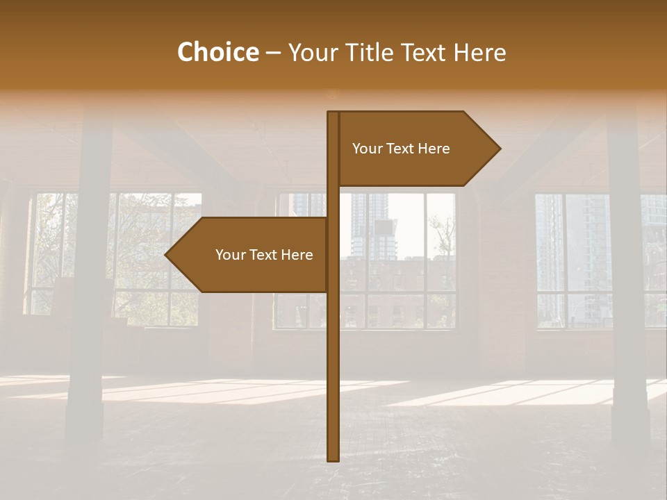 Old Brick Building Is Under Reconstruction For Modern Office Spaces. Downtown Toronto. PowerPoint Template