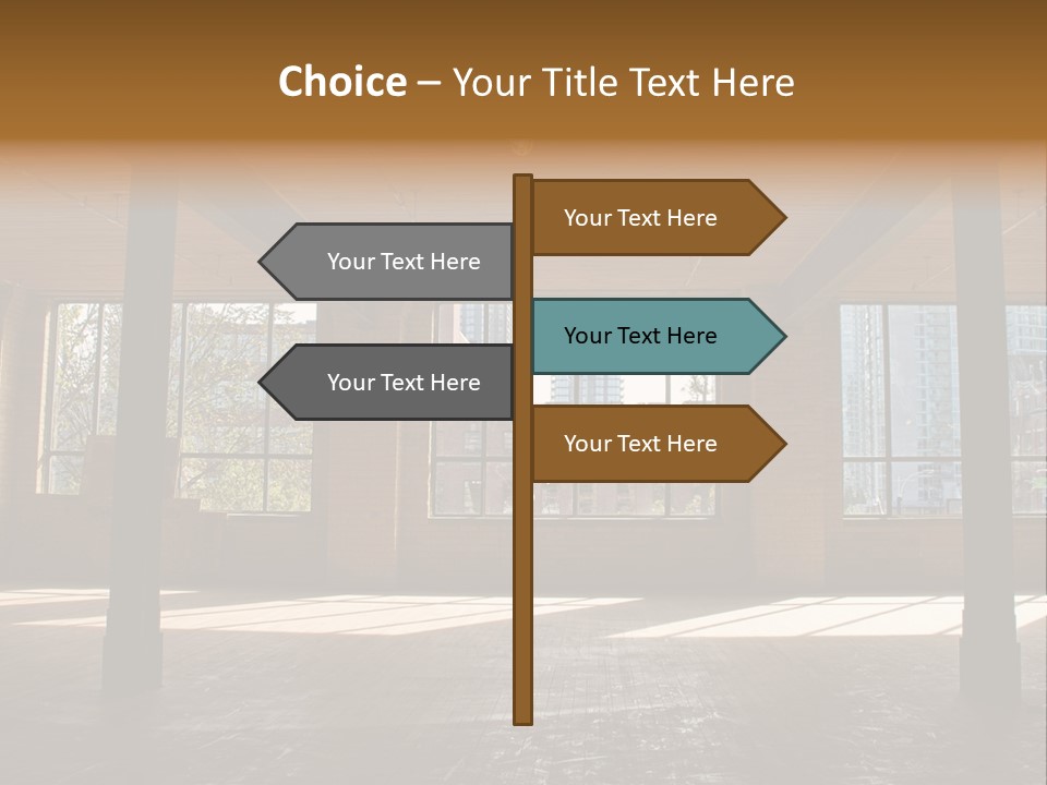 Old Brick Building Is Under Reconstruction For Modern Office Spaces. Downtown Toronto. PowerPoint Template