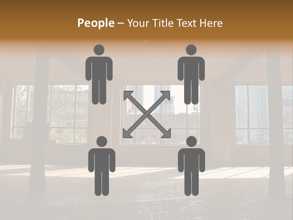 Old Brick Building Is Under Reconstruction For Modern Office Spaces. Downtown Toronto. PowerPoint Template