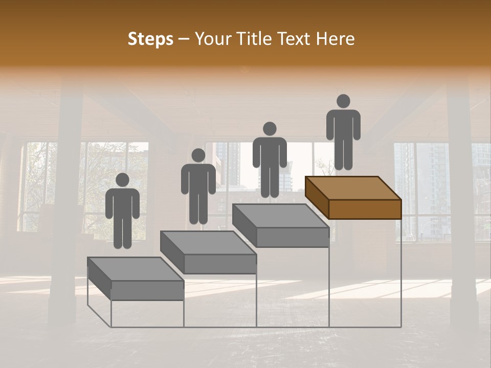 Old Brick Building Is Under Reconstruction For Modern Office Spaces. Downtown Toronto. PowerPoint Template