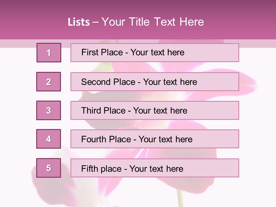 Royal Pink Orchid Isolated On White Background PowerPoint Template