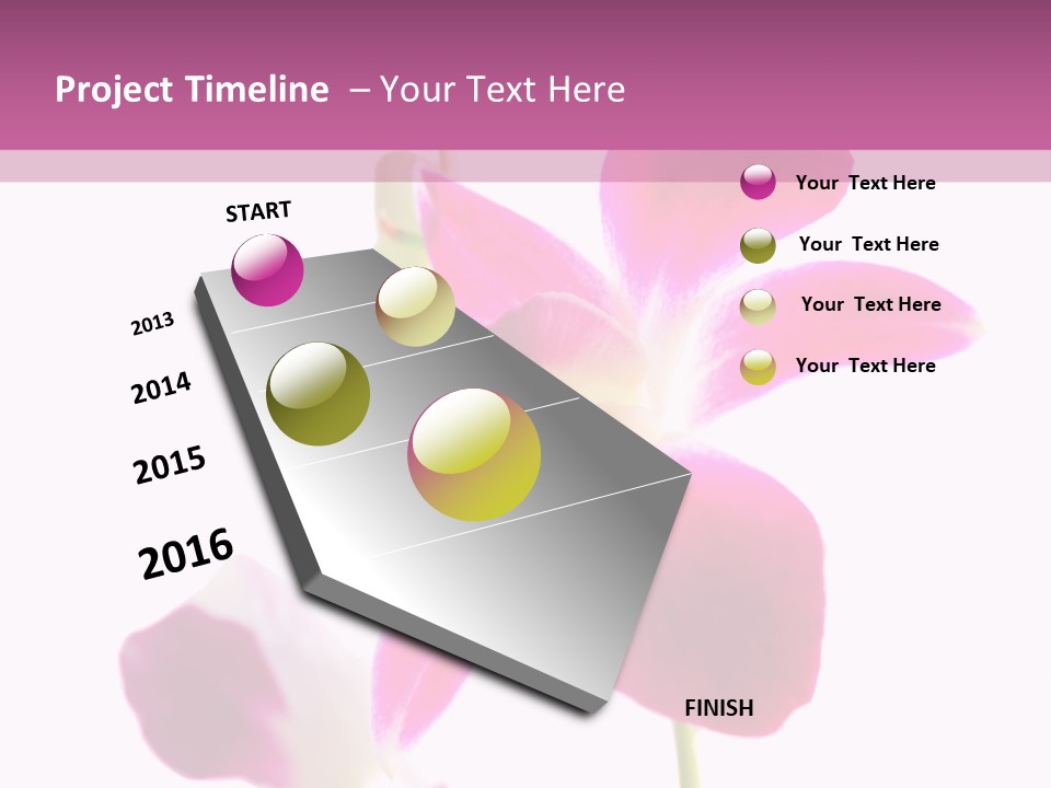 Royal Pink Orchid Isolated On White Background PowerPoint Template