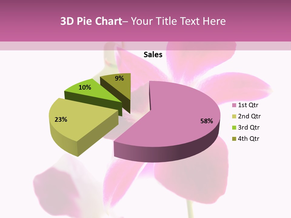 Royal Pink Orchid Isolated On White Background PowerPoint Template