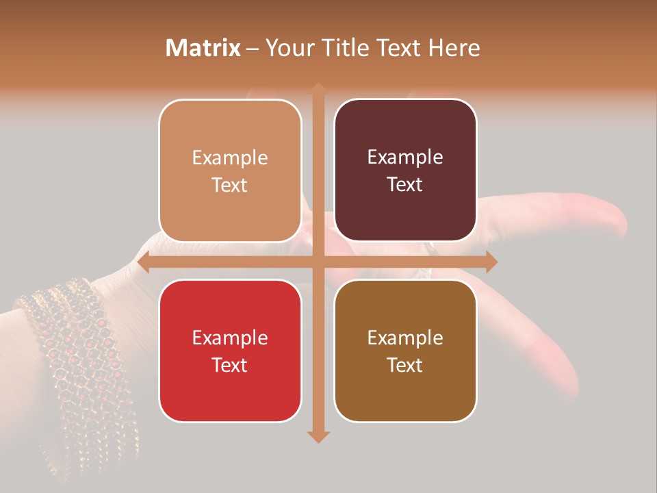 A Woman's Hand With Red Nail Polish On It PowerPoint Template