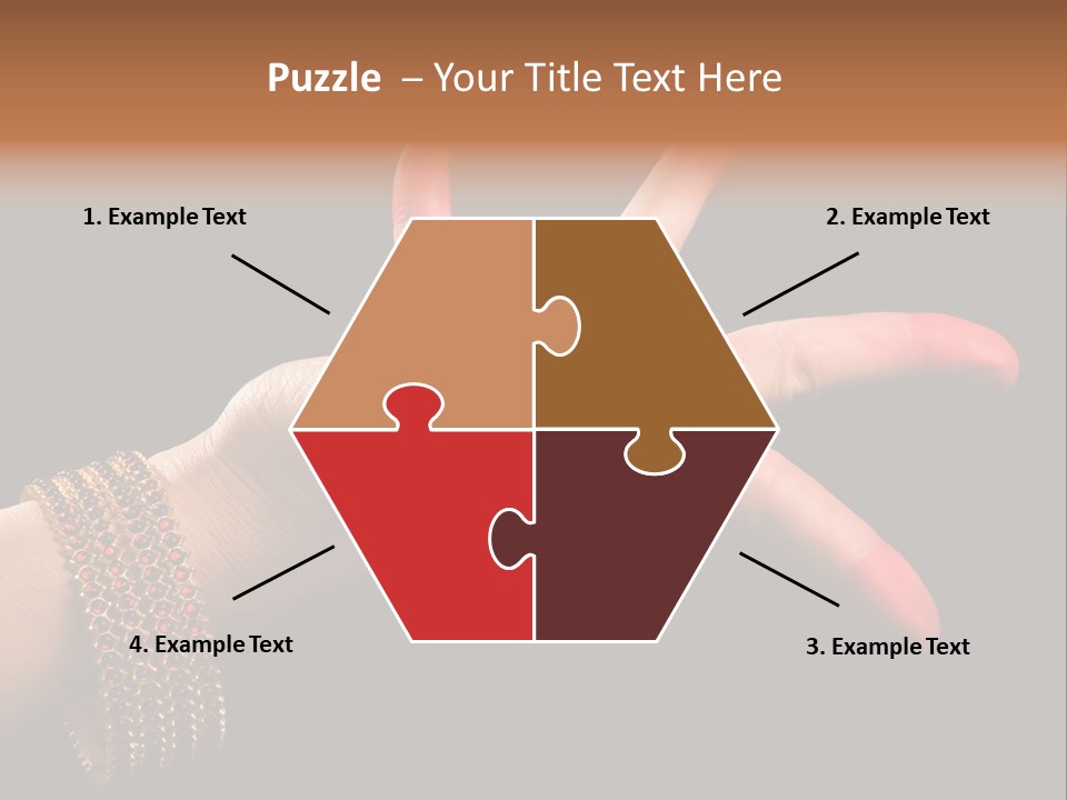 A Woman's Hand With Red Nail Polish On It PowerPoint Template