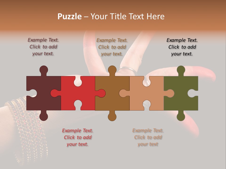 A Woman's Hand With Red Nail Polish On It PowerPoint Template