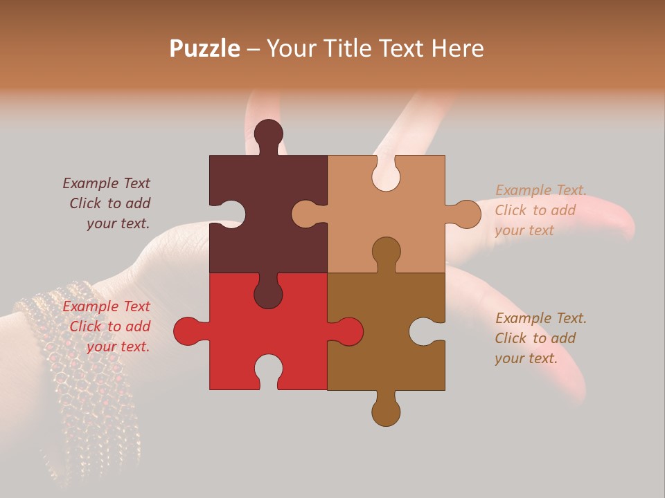 A Woman's Hand With Red Nail Polish On It PowerPoint Template